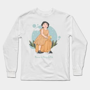 Hello Cute girl nana Long Sleeve T-Shirt